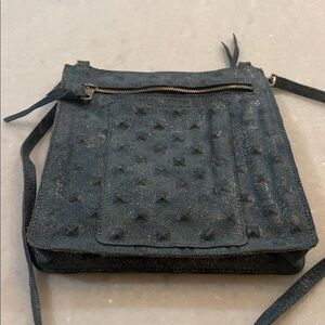 Streets Ahead Blue shimmer Studded crossbody Bag